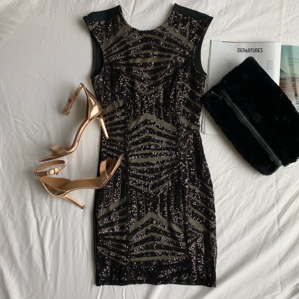Black Sequin Dress